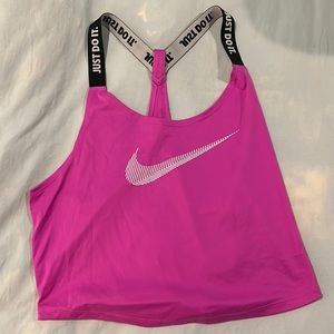 Pink cropped nike workout top